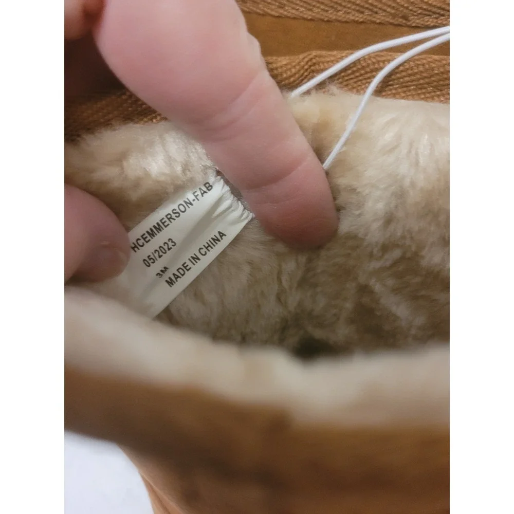 Nordstrom EUC Harper‎ Canyon Girls Chestnut Boots Faux Fur Sz 3